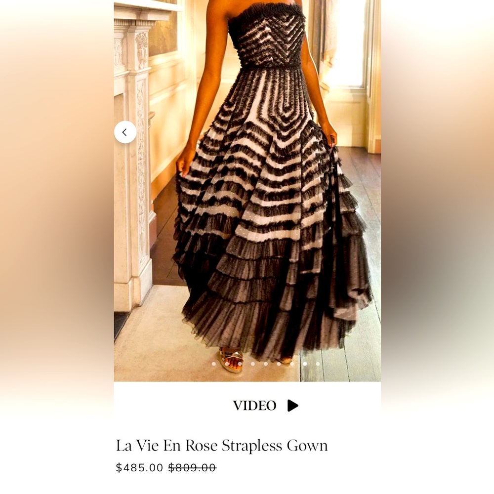 Needle & Thread strapless gown size 2